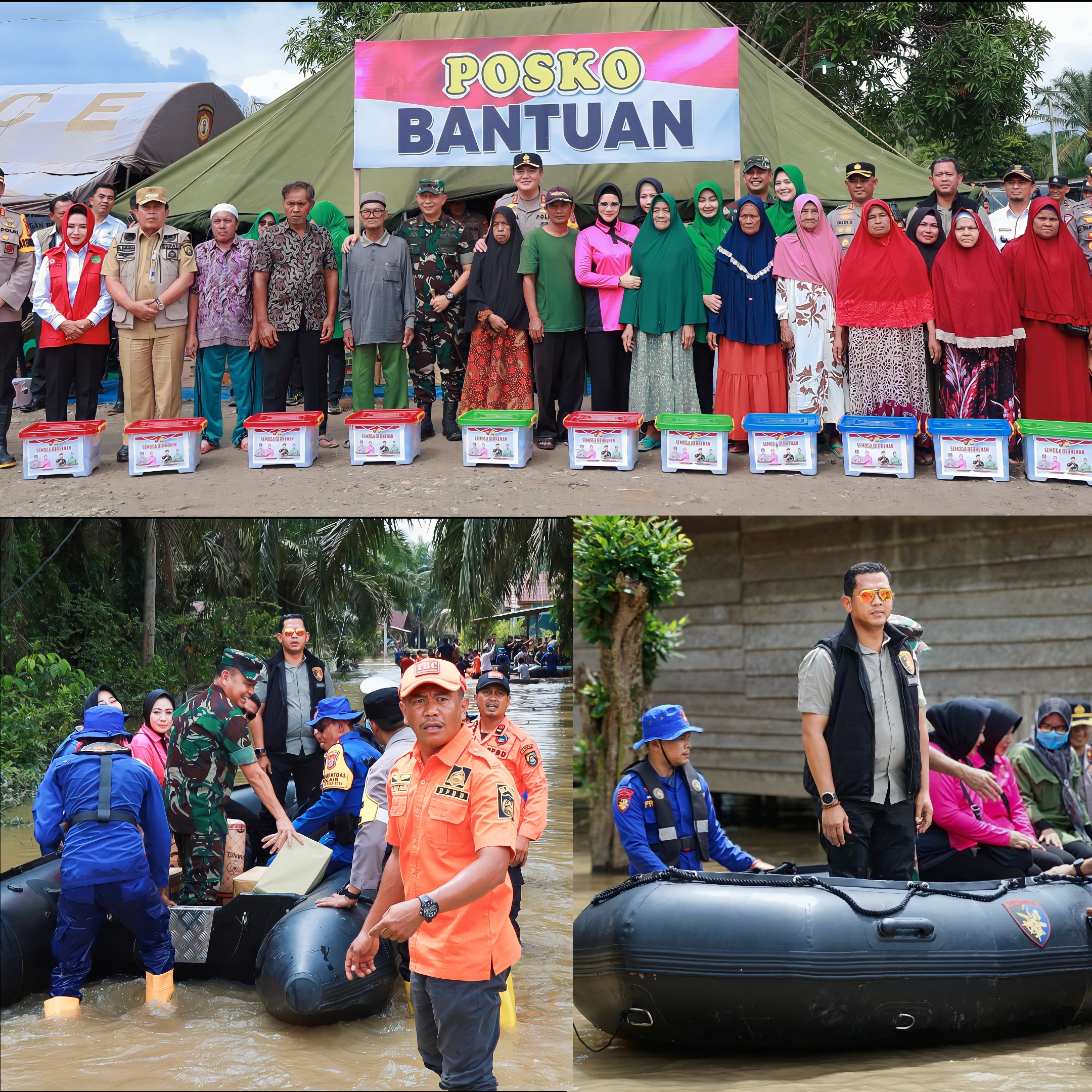 MENDAMPINGI KAPOLDA RIAU DALAM KEGIATAN PENINJAUAN WILAYAH BANJIR